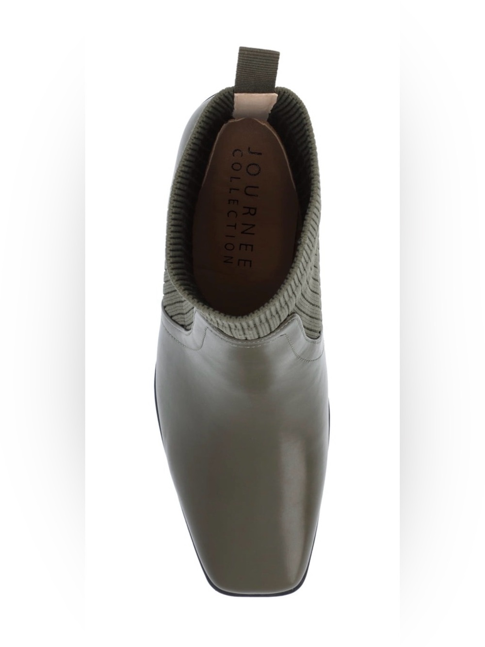 🖤🖤 Journee Collection Olive Women's Harlowe Chelsea Knit Block Heel Booties - Picture 4 of 8